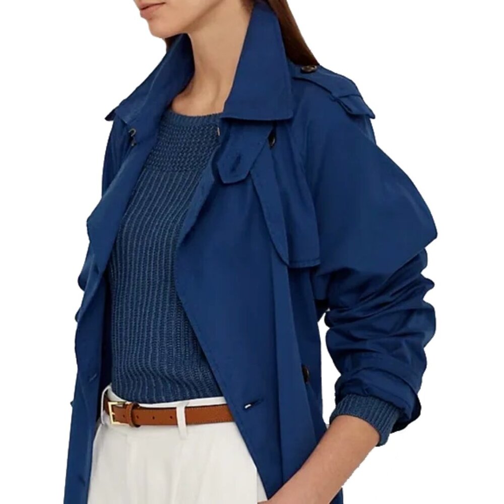 NWT Ralph Lauren Women's Cotton Belted Double Breasted Trench Coat Jacket 8 - Picture 3 of 12